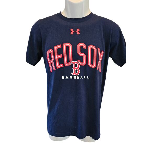 Boston Red Sox Baseball Mens Small Under Armour MLB Blue S/S Graphic T-Shirt Tee - Picture 1 of 5